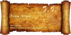 Tusa Irma névjegykártya