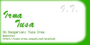 irma tusa business card